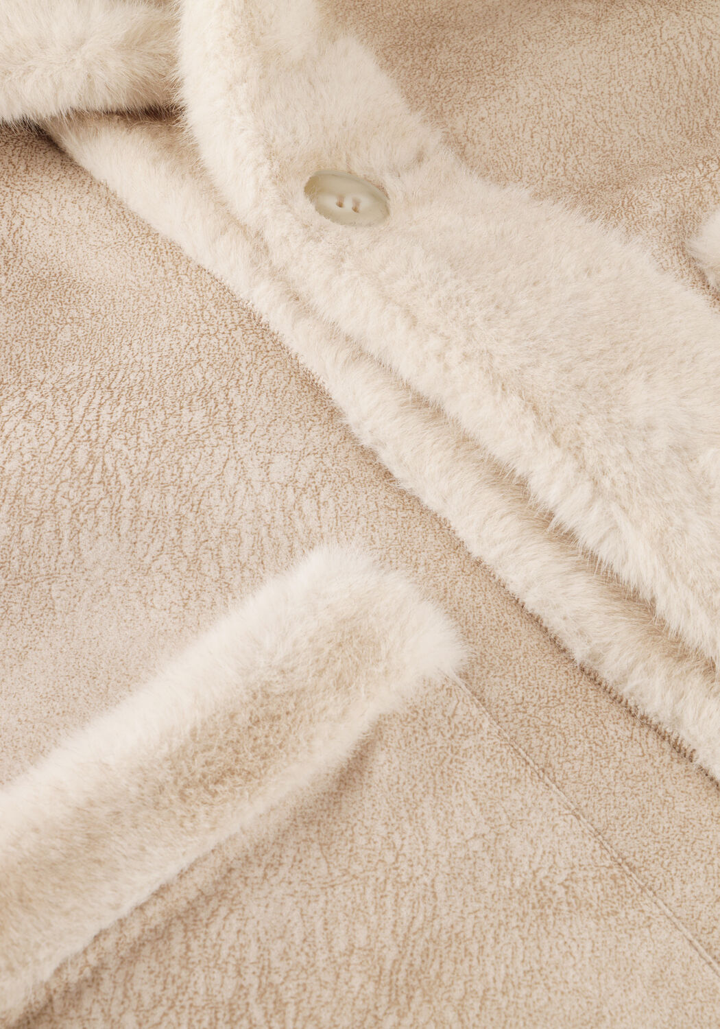 Beige STUDIO AR Faux fur jas FAJE - large