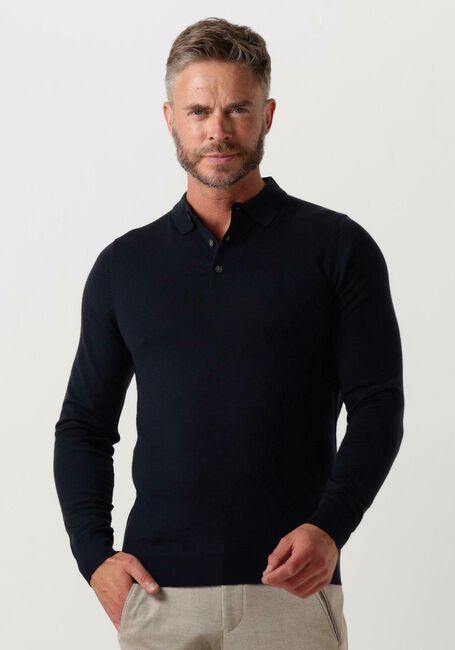 Donkerblauwe PROFUOMO Polo POLO LONGSLEEVE - large
