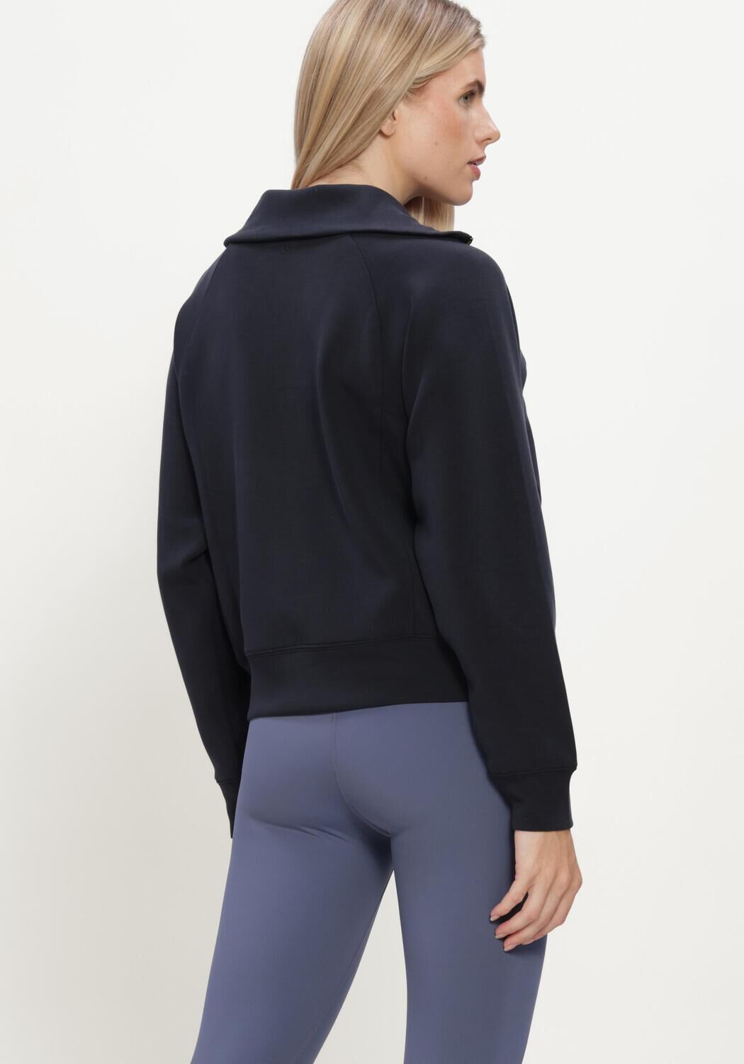 Donkerblauwe BJORN BORG Sporttruien STUDIO SOFT HALFZIP SWEATSHIRT - large