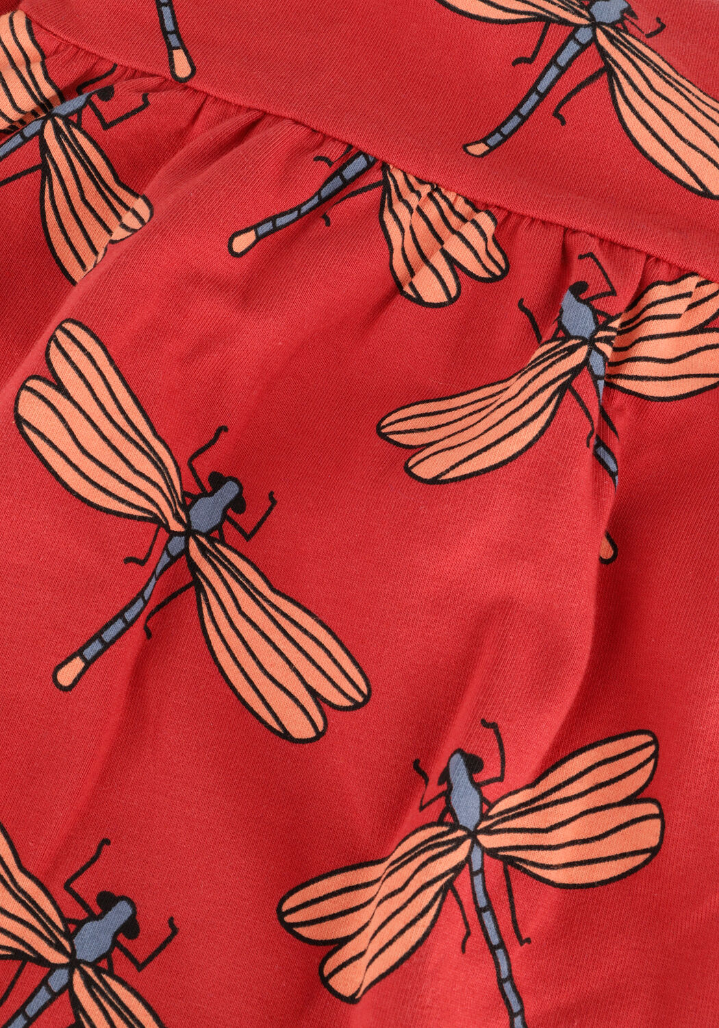 Rode CARLIJNQ Midi jurk DRAGONFLY - SKATERDRESS PUFFED SLEEVES - large