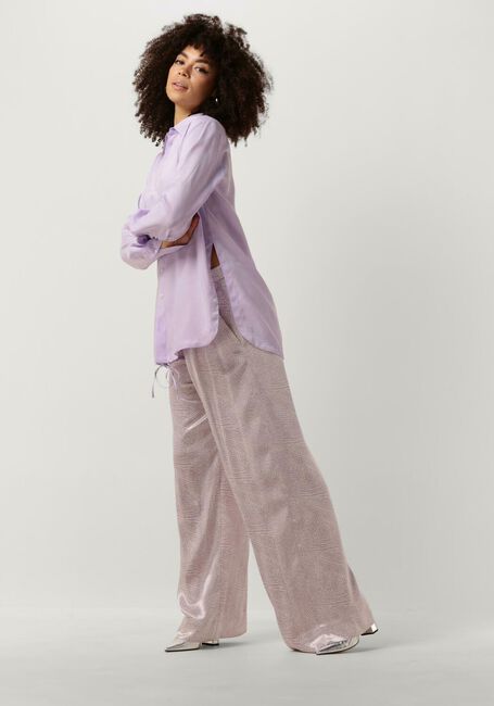 Paarse VANILIA Blouses RELAX SATIN SHIRT - large