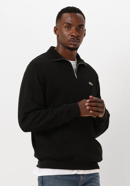 Zwarte LACOSTE Trui REGULAR FIT HIGH NECK ZIPPED SWEATSHIRT - large