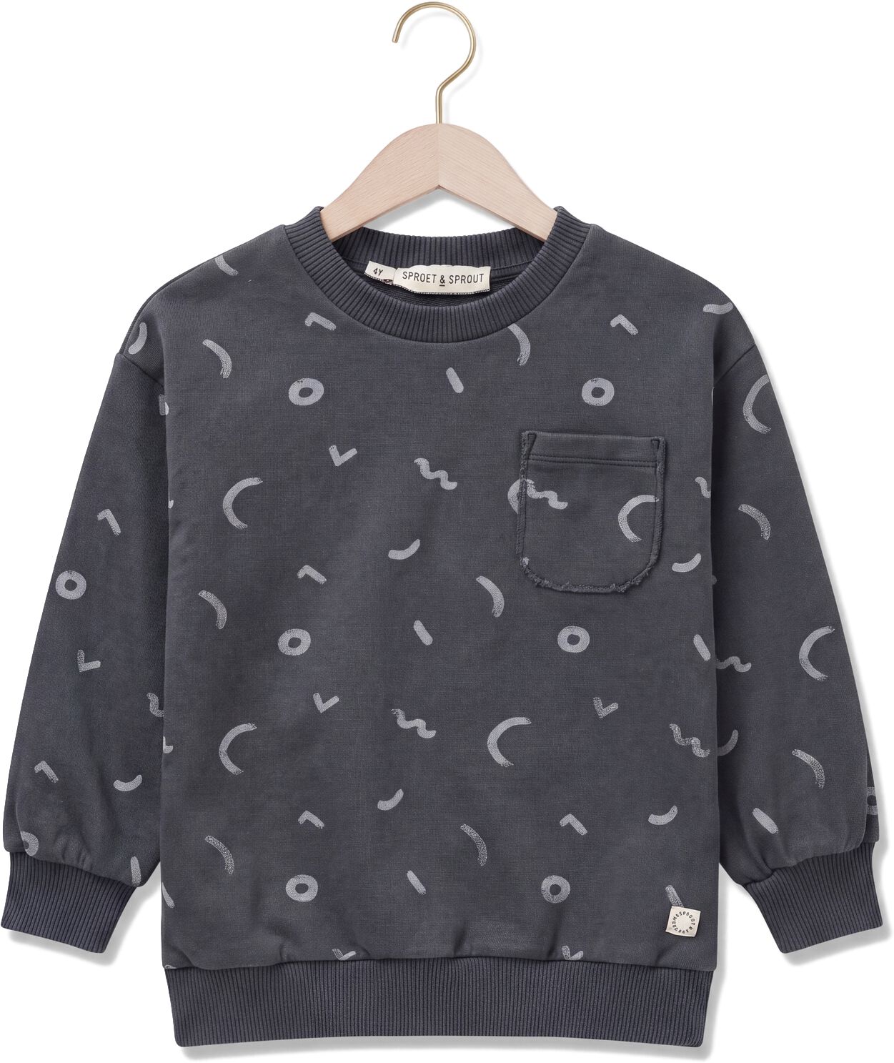SPROET & SPROUT Jongens Truien & Vesten Sweatshirt Painters Brush Print Antraciet