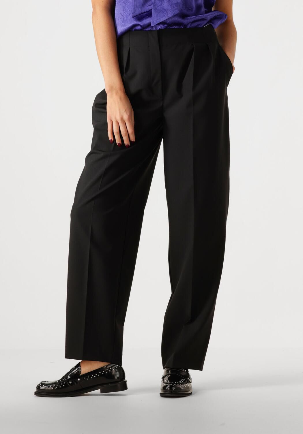 SELECTED FEMME Dames Broeken Slfeloise Hw Barrel Pant Zwart