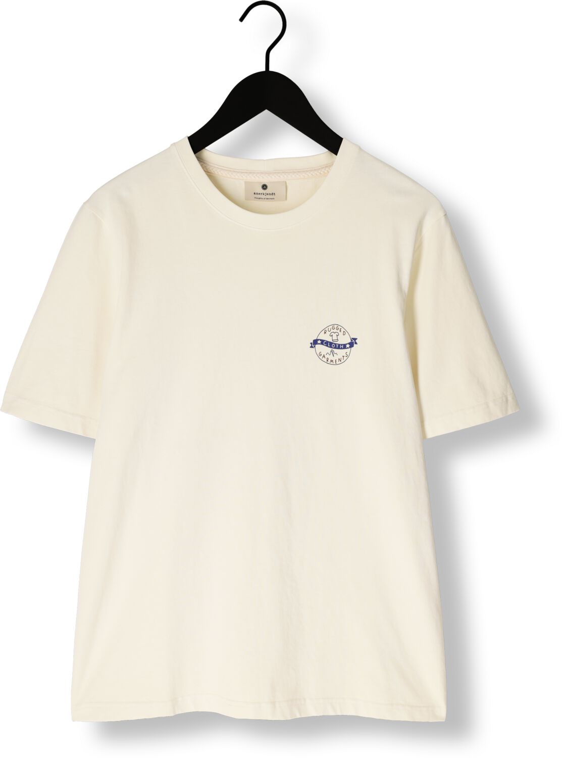 ANERKJENDT Heren Polo's & T-shirts Akkikki Go Outside More Ss Tee Creme