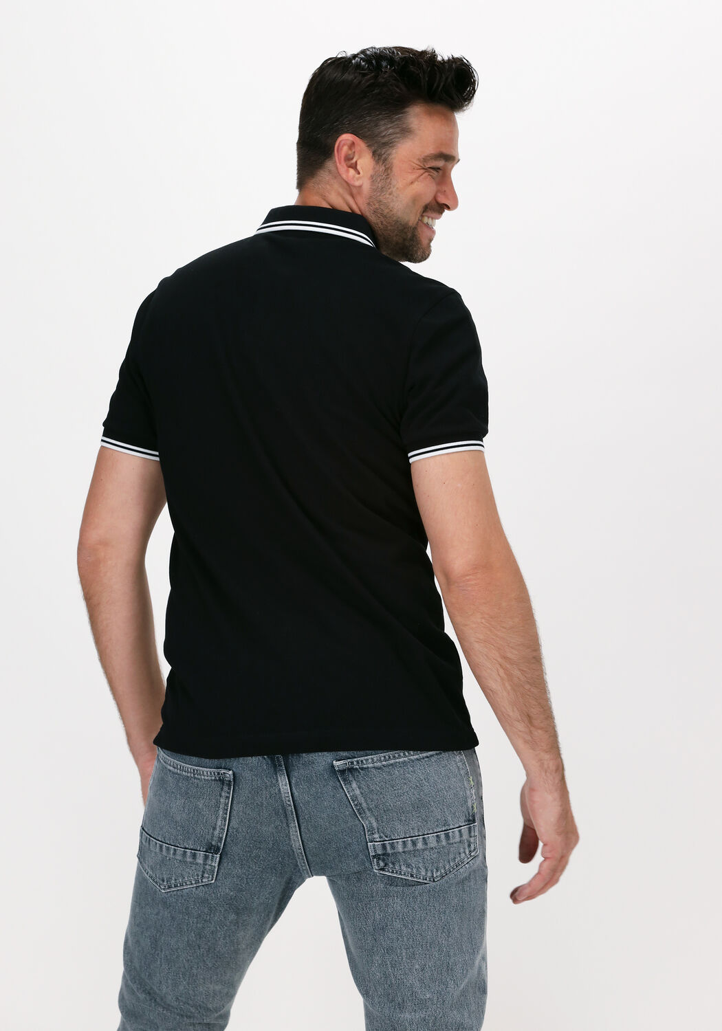 Fred perry black online twin tipped polo