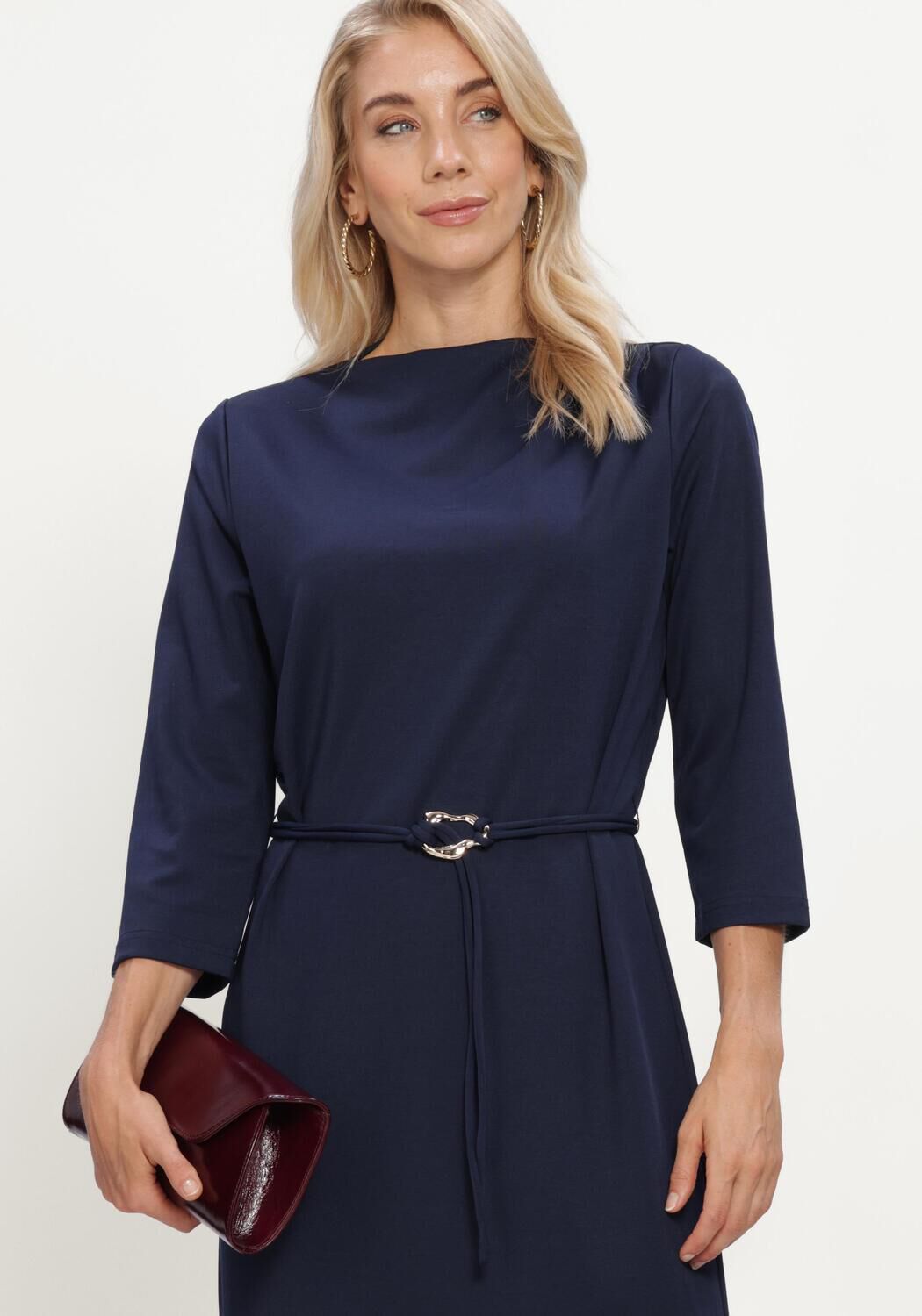 Donkerblauwe FREEBIRD Midi jurk DEVOTED - large