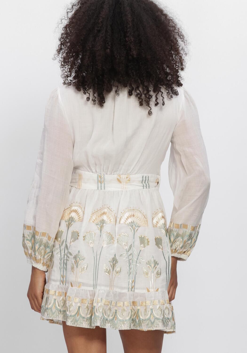 Witte GREEK ARCHAIC KORI Mini jurk S6K-4073174 - large