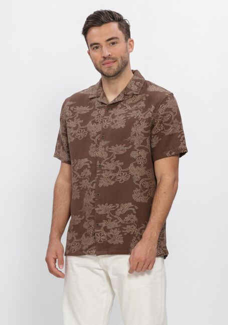 Bruine ANERKJENDT Casual overhemd AKLEANDER JACC SS SHIRT - large