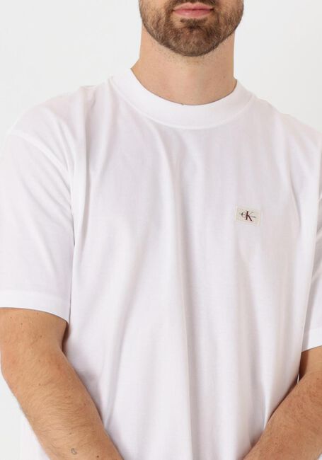 Witte CALVIN KLEIN T-shirt WOVEN LABEL RELAXED TEE - large