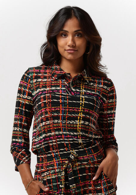 Zwarte VANILIA Blouse COLOURED CHECK POLO - large