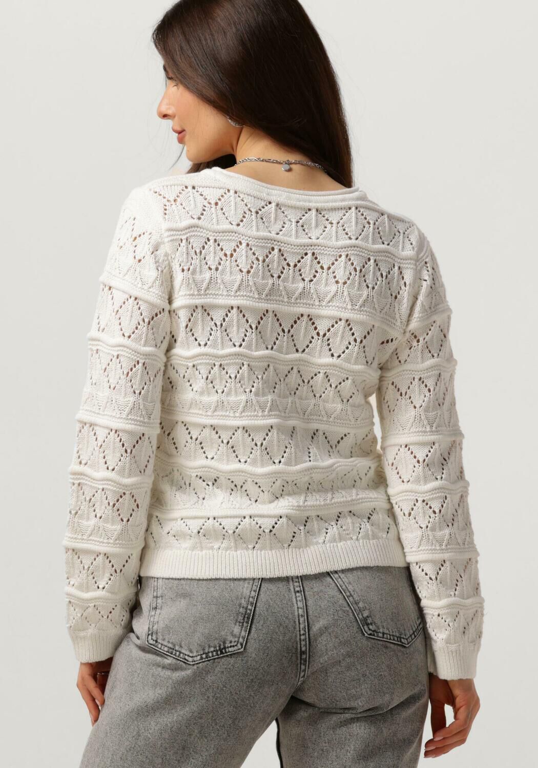 OBJECT Dames Truien & Vesten Objliva L s O-neck Knit Pullover Wit