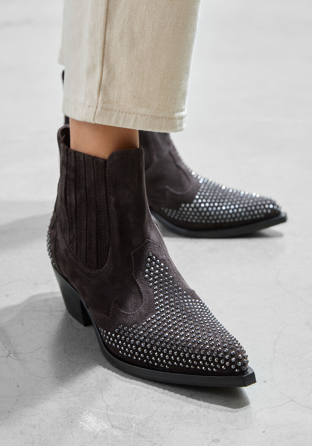 Grijze STEFANO LAURAN Enkellaarsjes 9706R - medium