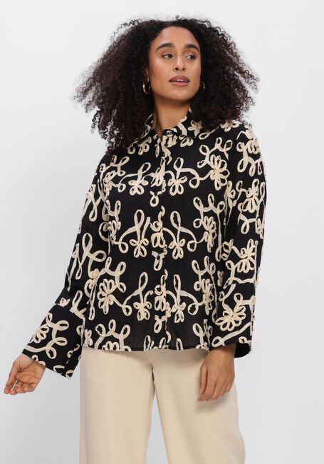 Zwarte OBJECT Blouses OBJROYA L/S LO SHIRT - large