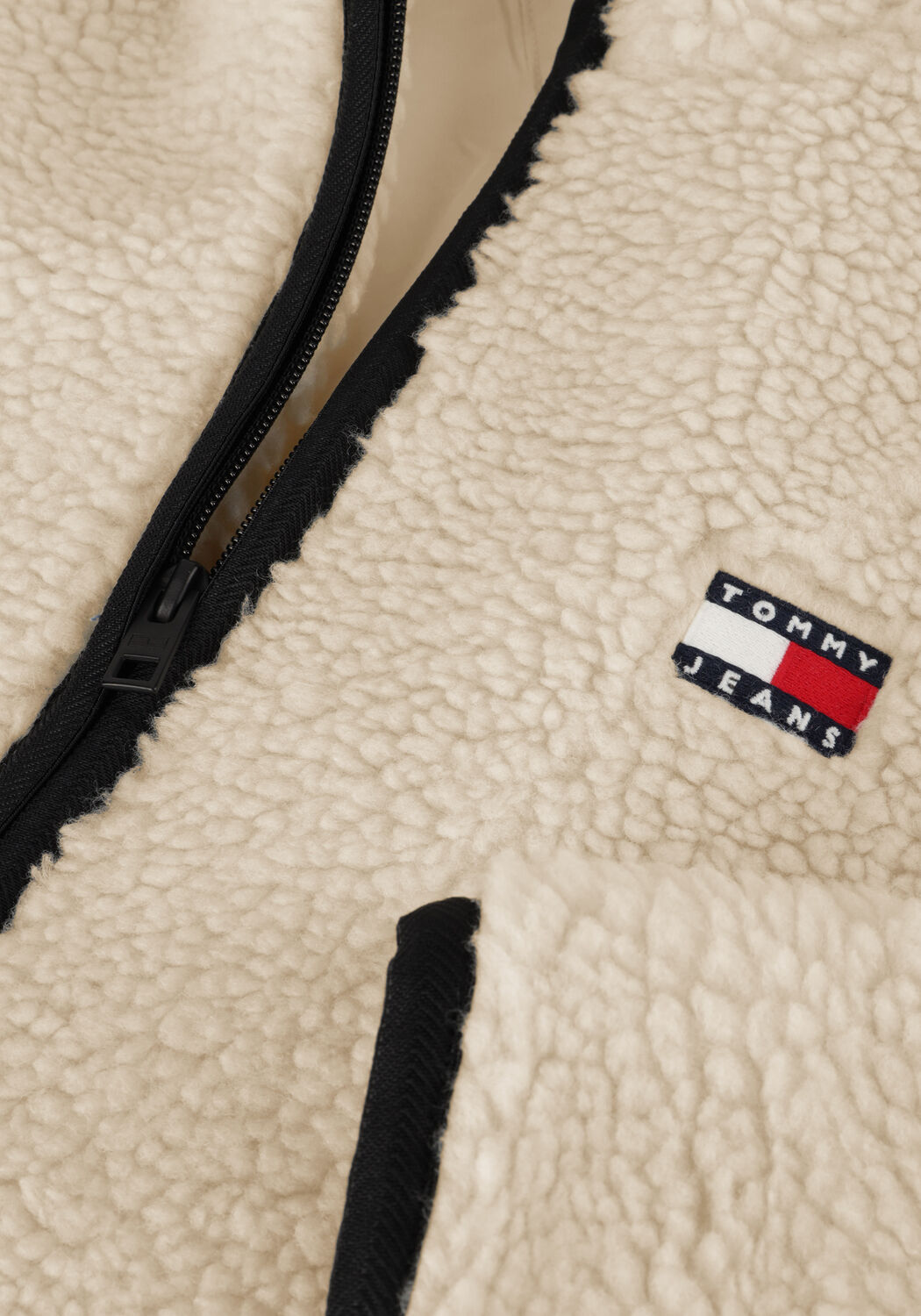 Beige TOMMY JEANS Vest TJM REG BADGE TEDDY - large