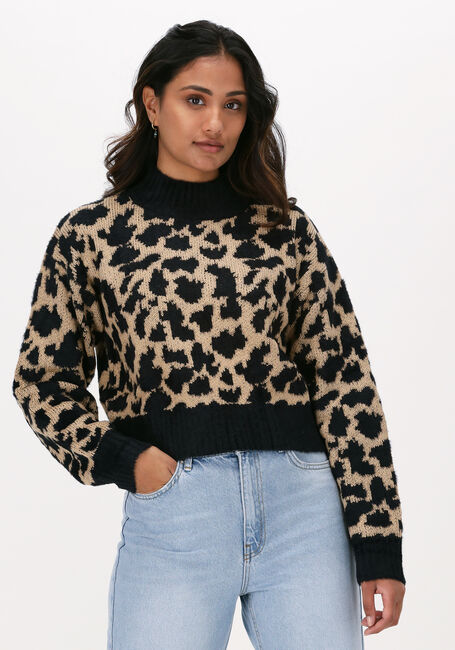 Beige NA-KD Trui PATTERN OVERSIZED CROPPED KNITTED SWEATER - large