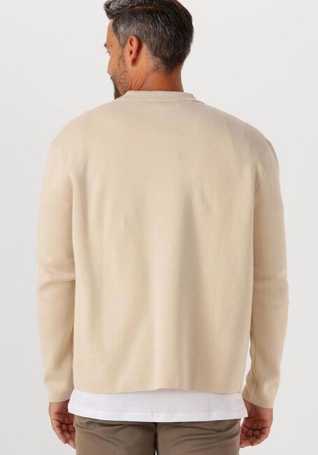 Beige SELECTED HOMME Vest SLHMIKE LIGHT LS KNIT RELAXED POLO CARDIGAN - large