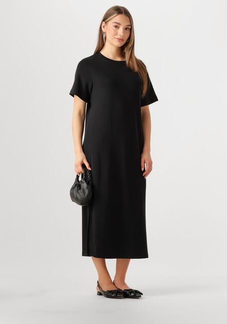 Zwarte MY ESSENTIAL WARDROBE Midi jurk HELLAMW R-NECK LONG DRESS - large