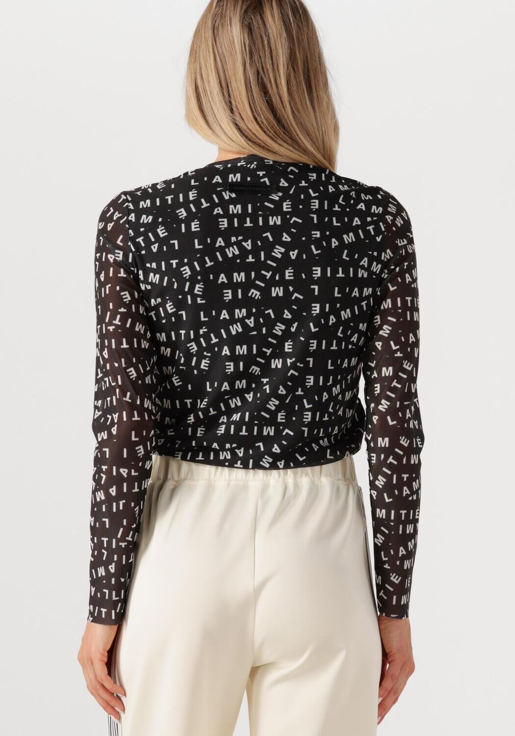 HAUTE L'AMITIÉ Dames Tops & T-shirts L'amitie Mesh Ls O-neck Zwart