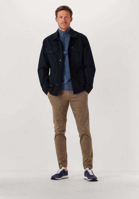 Blauwe TOMMY HILFIGER Trui ESSENTIAL COTTON ZIP MOCK - large