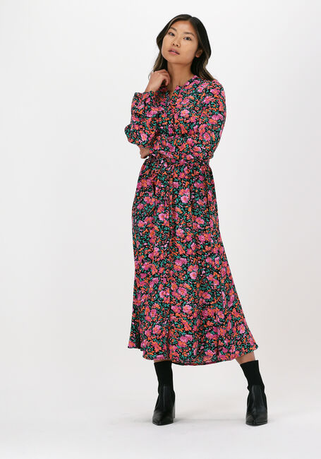 Paarse NEO NOIR Midi jurk CILIAN FLOWER MIX DRESS - large