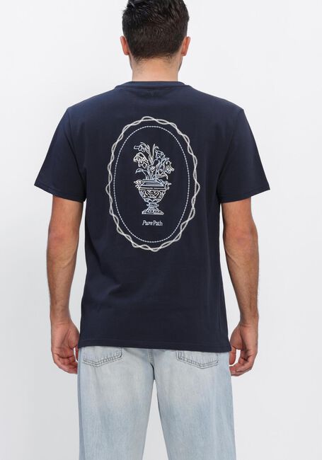 Donkerblauwe PURE PATH T-shirt EMBROIDERED VASE T-SHIRT - large