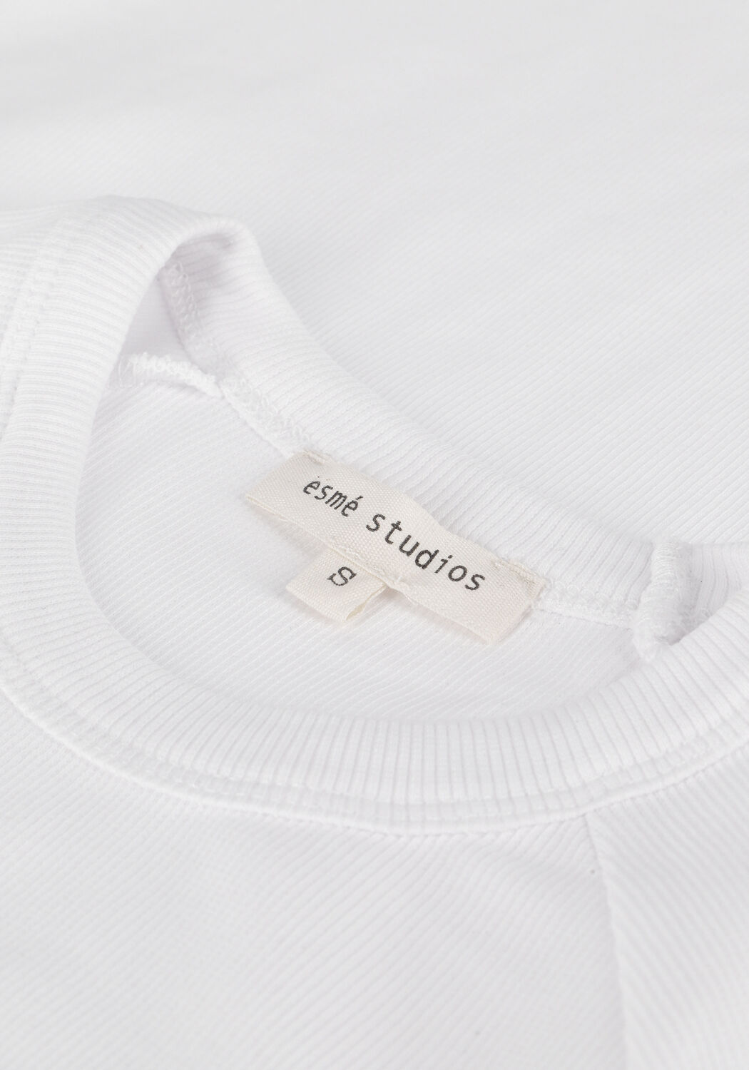 Witte ESM&Eacute; STUDIOS Top BLOSSOM SS O NECK RIB T-SHIRT - large