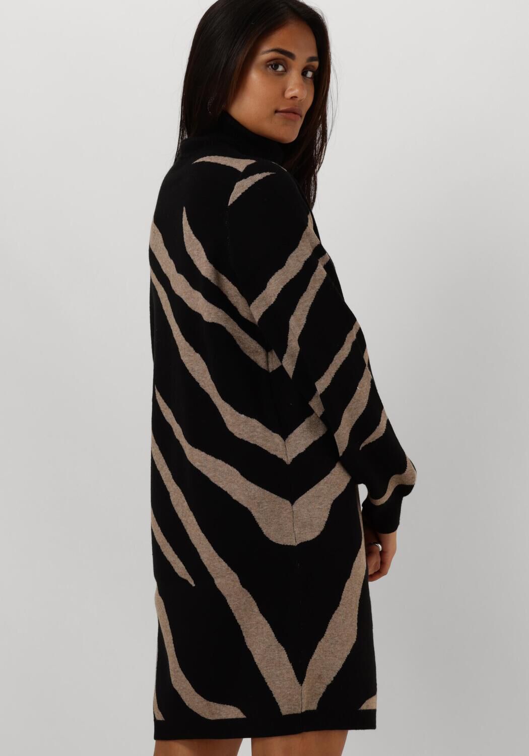 OBJECT Dames Jurken Objray L s Knit Rollneck Dress Zwart