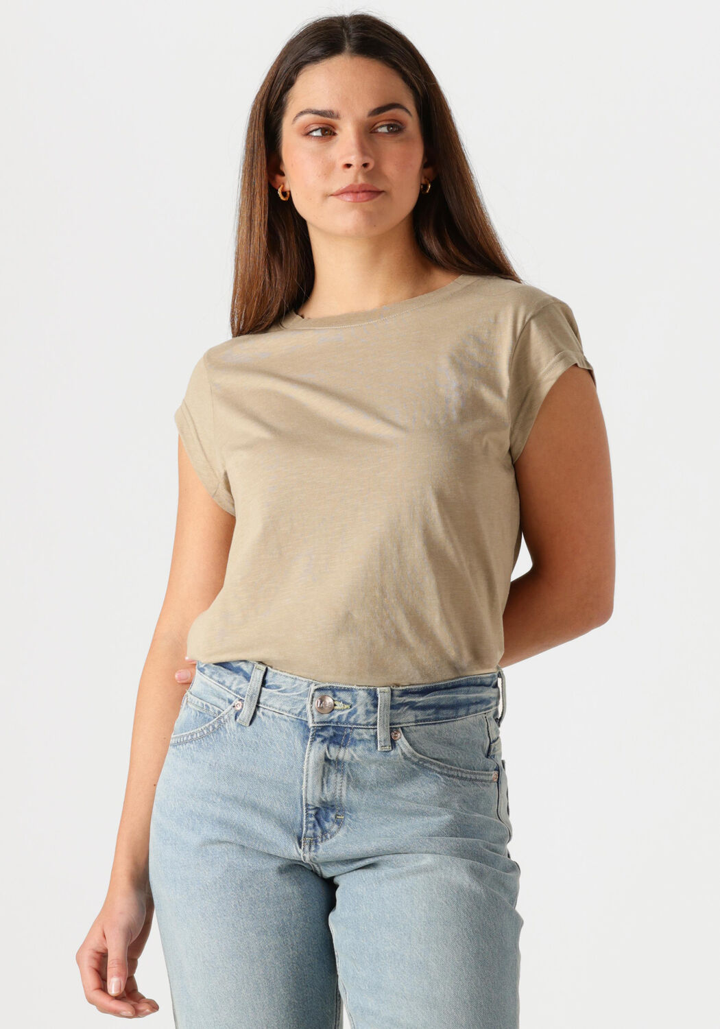 CC HEART Dames Tops & T-shirts Basic T-shirt Beige
