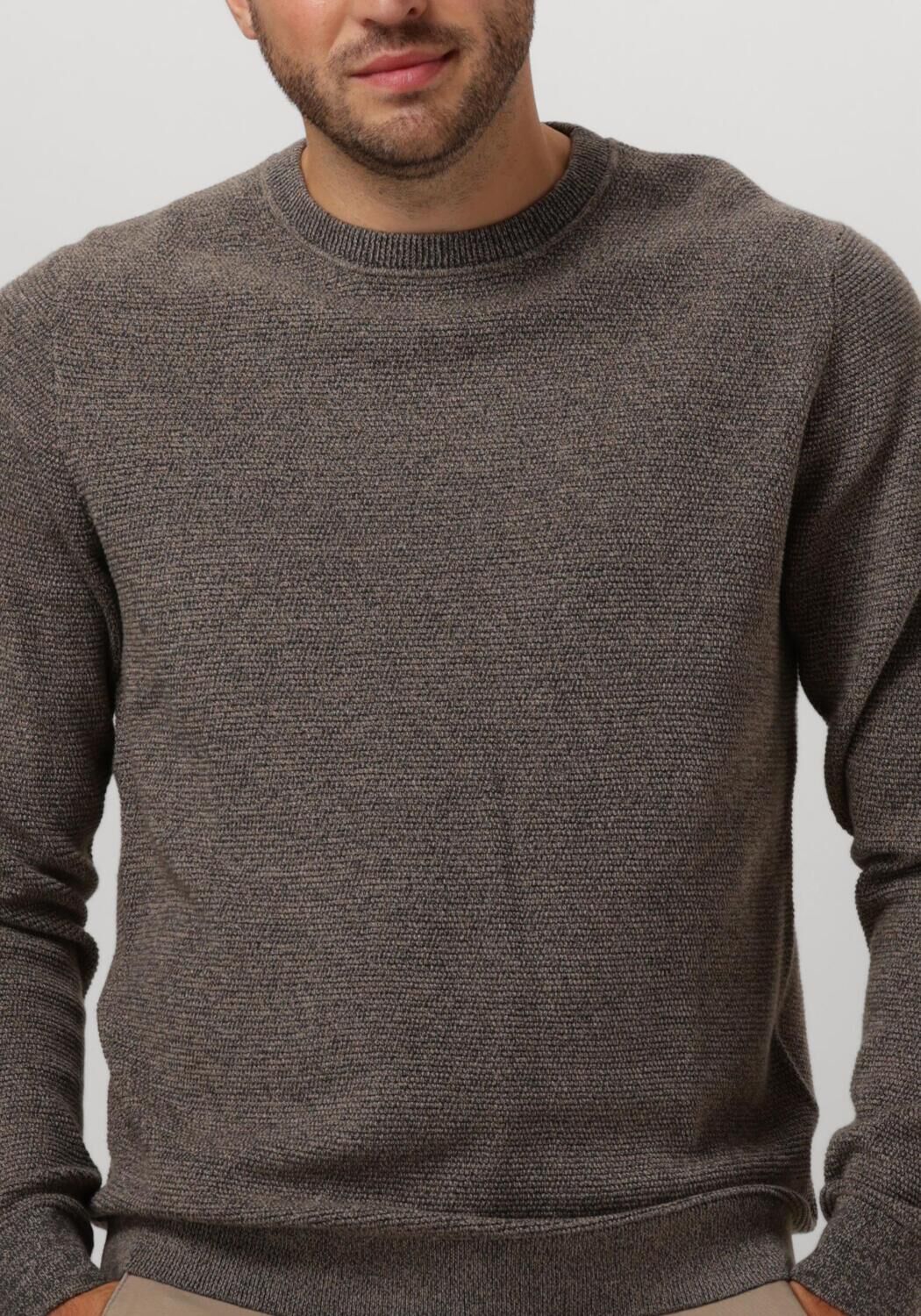 SELECTED HOMME Heren Truien & Vesten Slhross Ls Knit Structure Crew Neck Noos Antraciet