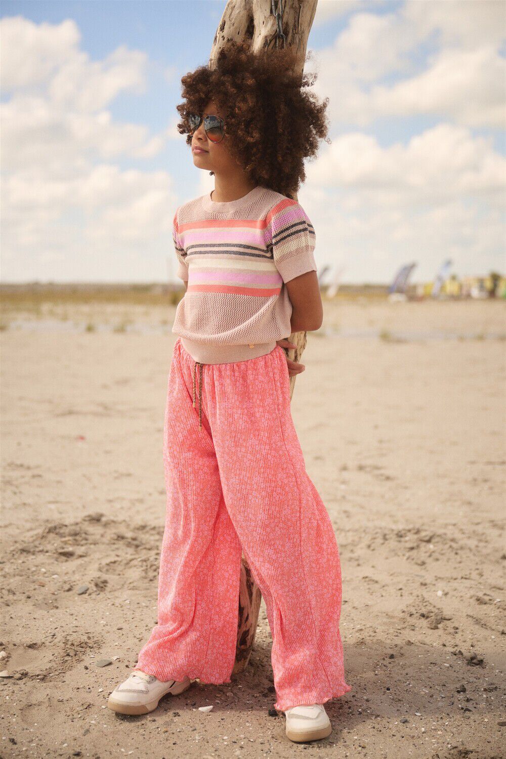 NONO Meisjes Broeken Sun Daisy Palazzo Pants Koraal