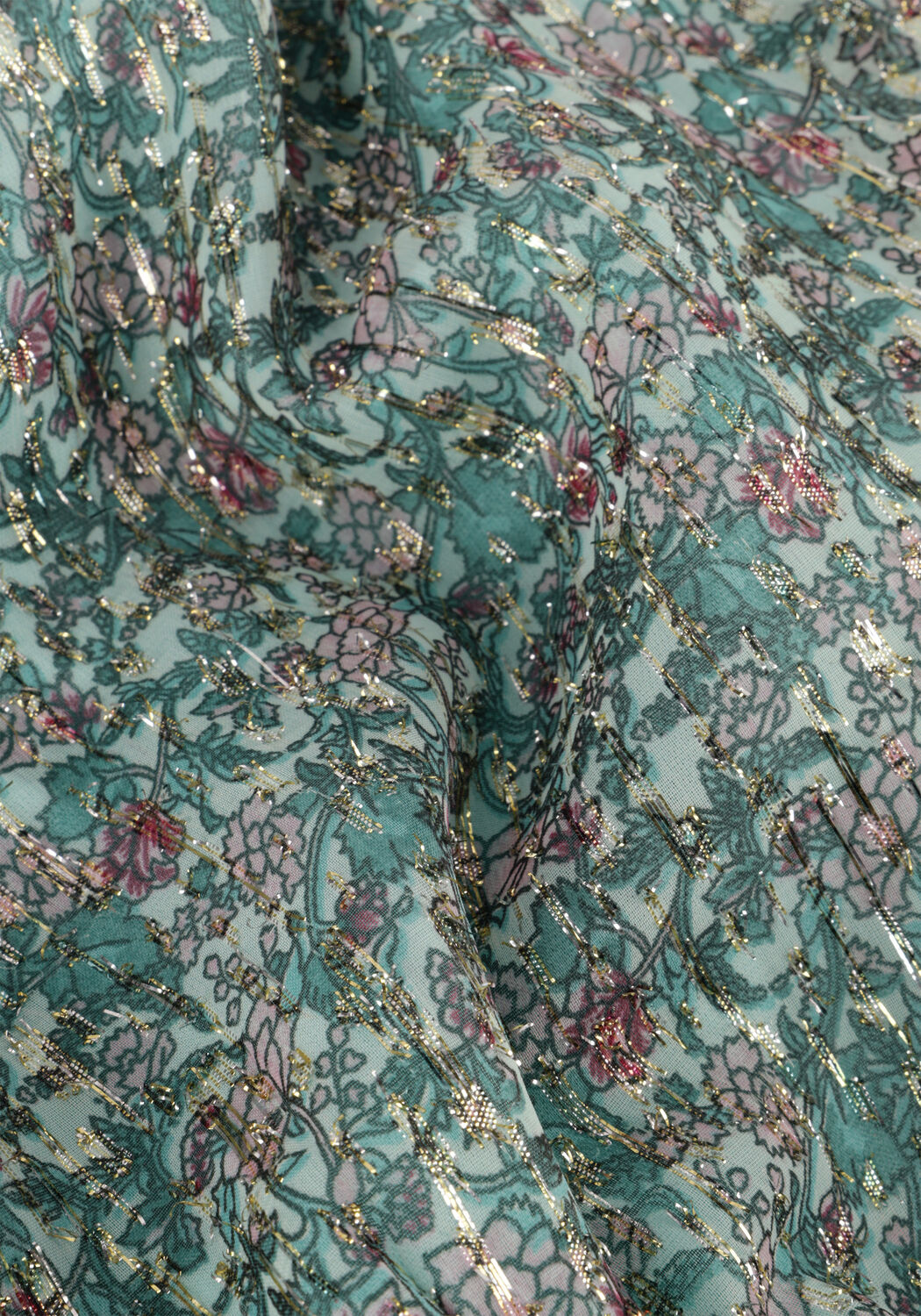 Groene FREEBIRD Midi jurk BLOSSOM SS FLOWER - large