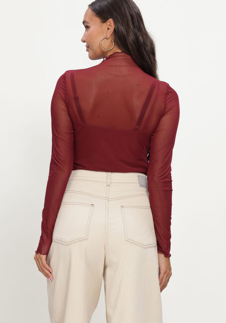 Bordeaux OBJECT Top OBJNELA LS O-NECK MESH TOP REP - large