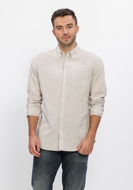 Beige BARBOUR Casual overhemd CRESSWELL SEERSUCKER - large