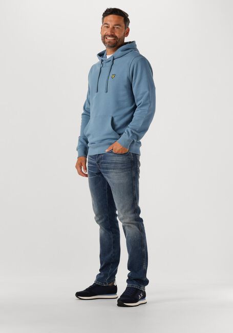 Lichtblauwe LYLE & SCOTT Trui PULLOVER HOODIE - large