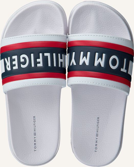Witte TOMMY HILFIGER Badslippers MAXI LETTERING PRINT POOL Witte TOMMY HILFIGER Badslippers MAXI LETTERING PRINT POOL - large
