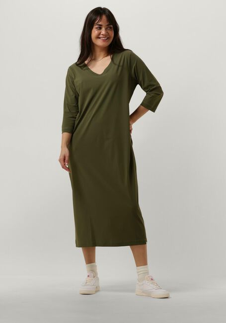 Groene PENN & INK Midi jurk DRESS KHAKI - large