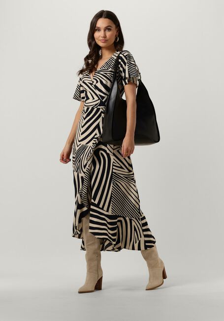 Zwarte OBJECT Midi jurk OBJFALINE SS WRAP LONG DRESS - large