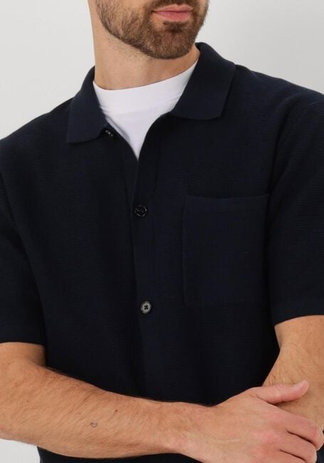 Donkerblauwe ANERKJENDT Polo AKSVEND S/S KNIT SHIRT - large