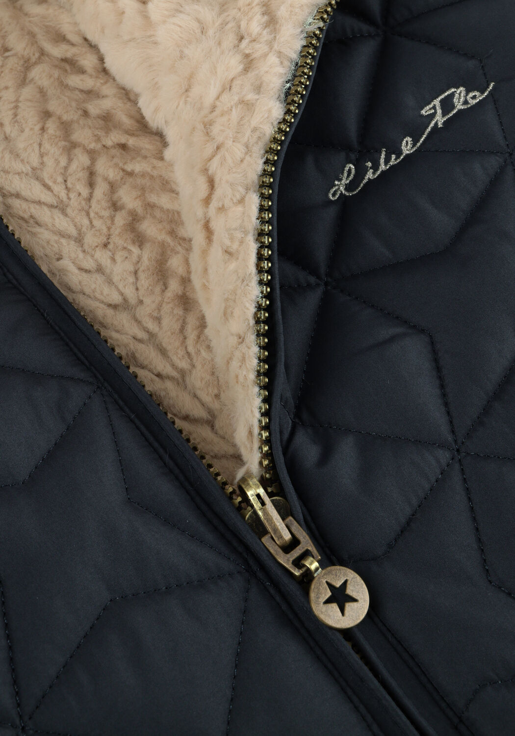 Donkerblauwe LIKE FLO Gewatteerde jas AIMEE - large