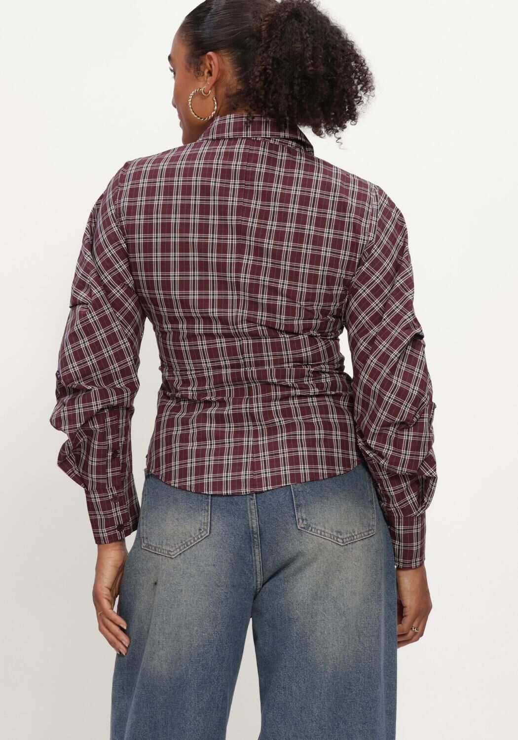 Bordeaux NEO NOIR Blouses NEOELLA MEDIUM CHECK SKIRT - large
