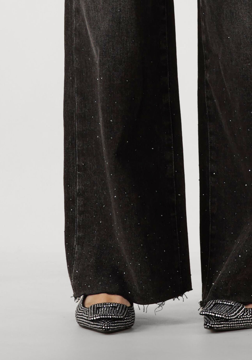 CATWALK JUNKIE Dames Jeans Loose Fit Jeans With Metallic Strass Zwart