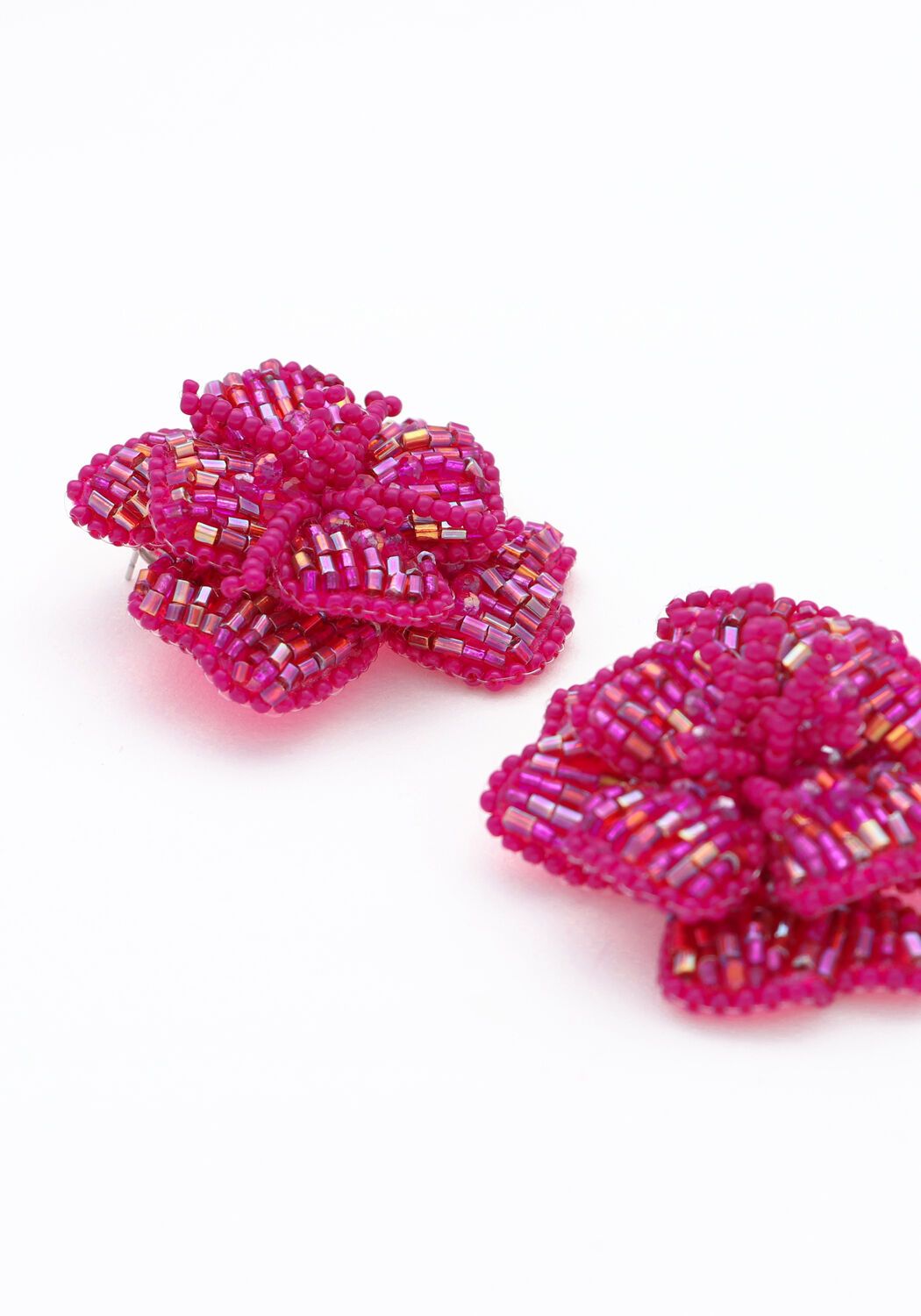 Fuchsia PAULIE POCKET Oorbellen BEADED BLOOM EARRINGS - large