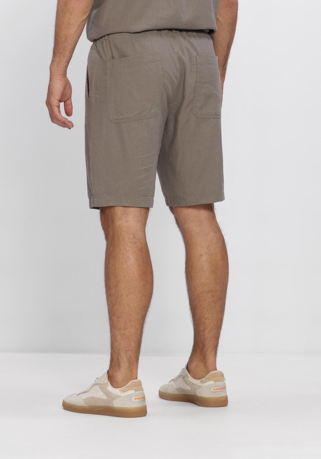 Taupe ANERKJENDT Korte broek AKJAMES COT-LINNEN-VIS SS SHORT - large