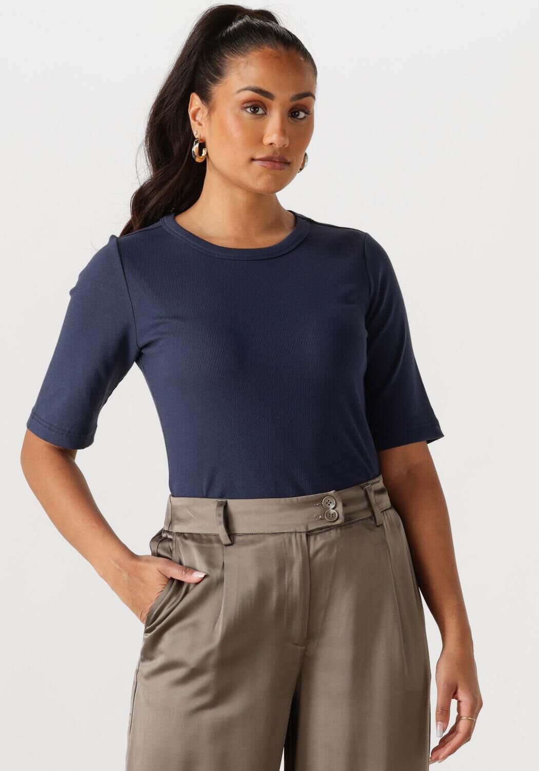 WITHBLACK Dames Tops & T-shirts Wbllullu Ss Tee Donkerblauw