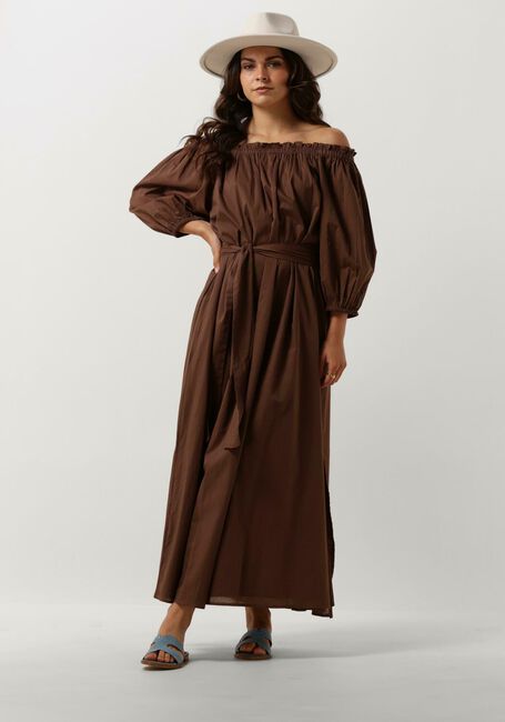 Bruine NOTRE-V Maxi jurk NV-DANYA OFF SHOULDER DRESS - large