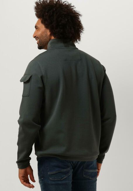 Groene PME LEGEND Trui HALF ZIP COLLAR INTERLOCK JERSEY - large
