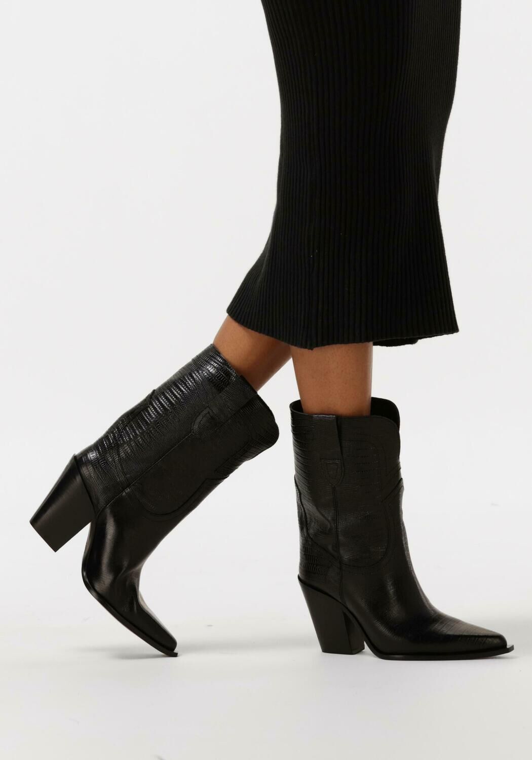 Zwarte TORAL Cowboylaarzen HELGA | Omoda