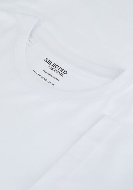 Witte SELECTED HOMME T-shirt SLHNORMANI180 SS O-NECK TEE - large