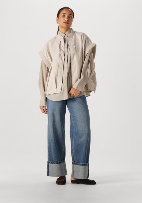 Grijze WITHBLACK Blouses WBLMARLEEN LS OVERSIZED SHIRT - large